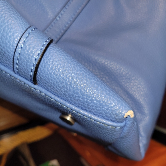 Dana Buchman Blue Leather Handbag - Picture 8 of 13